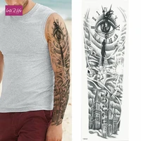 full sleeve arm temporary tattoo realistic timeless roses clock mens womens