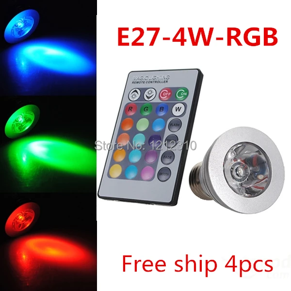 Новое поступление 4 Вт E27 RGB 16 видов цветов Светодиодные лампы прожектор 85 265 в + ИК