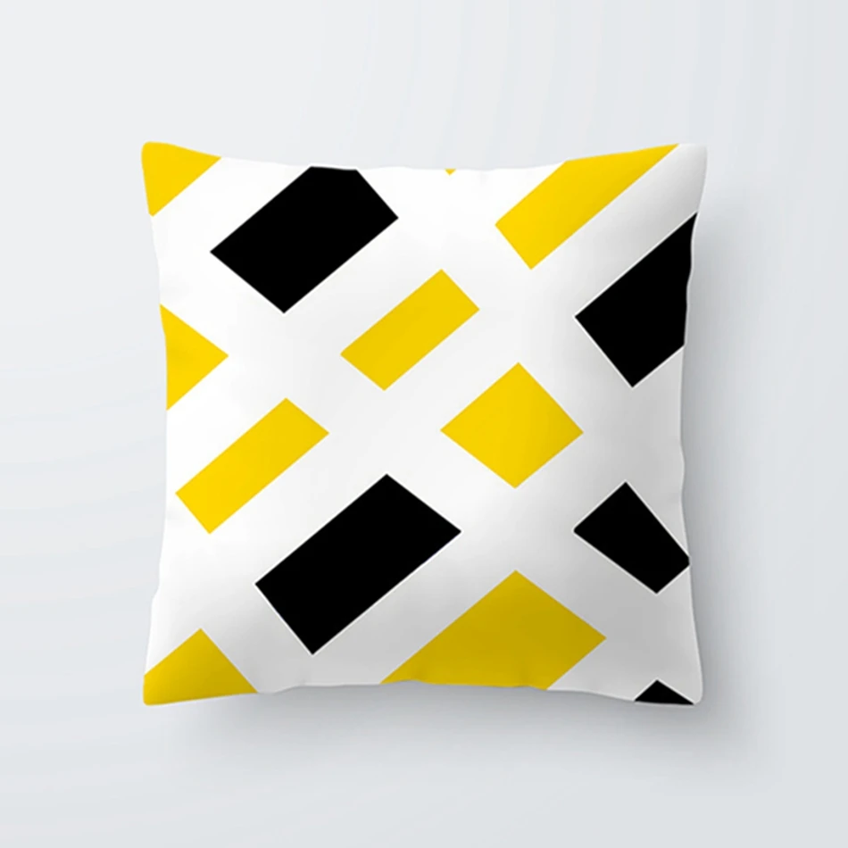 Simple Geometric line style polyester peach skin throw pillow covers Soft fabric,simple& brief home decorative pillowcase 45*45 - Цвет: GLSPC008