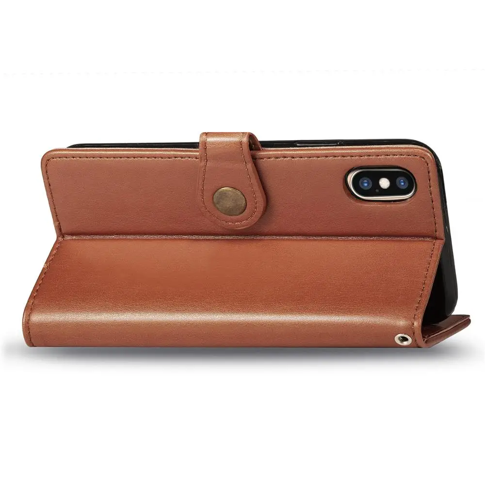 Чехол кошелек из искусственной кожи в стиле ретро для iPhone 6 6S 7 8 Plus iphone X XS Max чехол