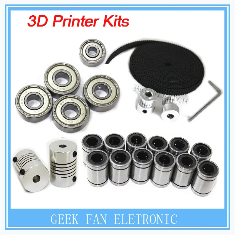 Комплект для перемещения 3D принтера reprap i3 шкив GT2 608zz подшипник lm8uu 624zz 5*5 или 5*8 вал
