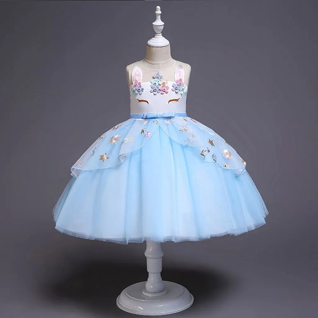 Perimedes Girls Summer Evening Party Dress Toddler Kids Baby Sleeveless Tulle Princess Dresses Clothes | Детская одежда и обувь