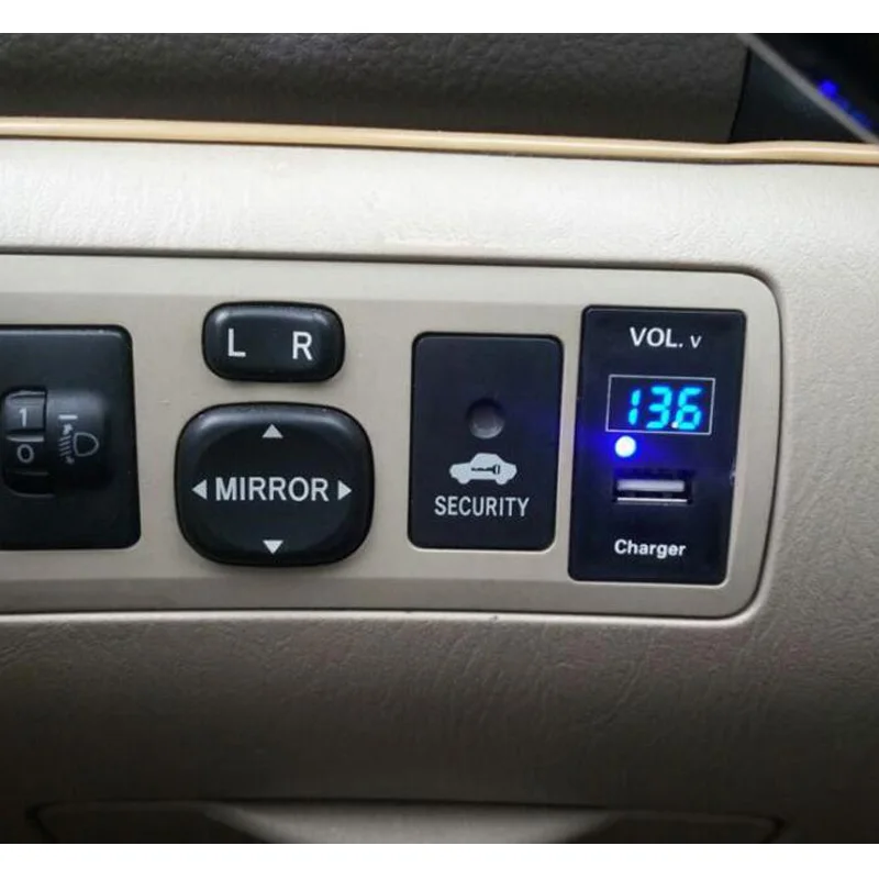 USB зарядное устройство аудио разъем напряжение выход дисплей температура VO L.V TEM