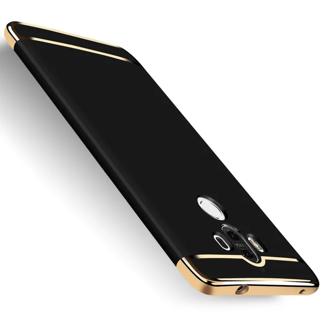 Черный Чехол для huawei mate 7 8 9 10 Pro, Роскошный чехол для телефона Koosuk, чехол для huawei mate 9 mate 10 Lite, позолоченный жесткий чехол - Цвет: Черный