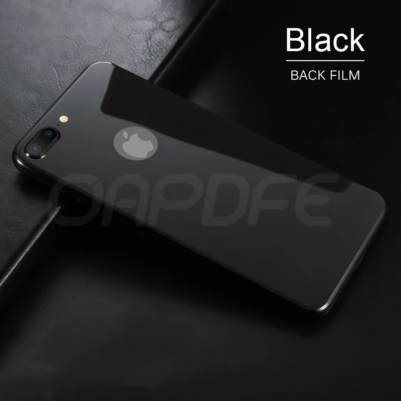 3D заднее закаленное стекло для Apple iphone 7 7 Plus Защита экрана для iphone 8 8 Plus полное покрытие пленка 9H защитное стекло - Цвет: Black