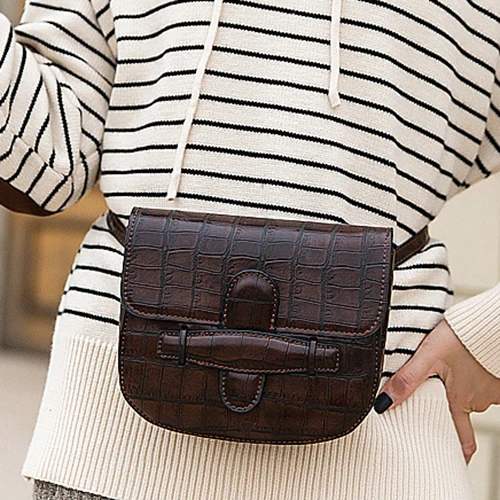 Plug защелка крокодил седло мини Crossbody сумка сумки на плечо талии грудь бум пояс Фанни пакеты для женщин женские