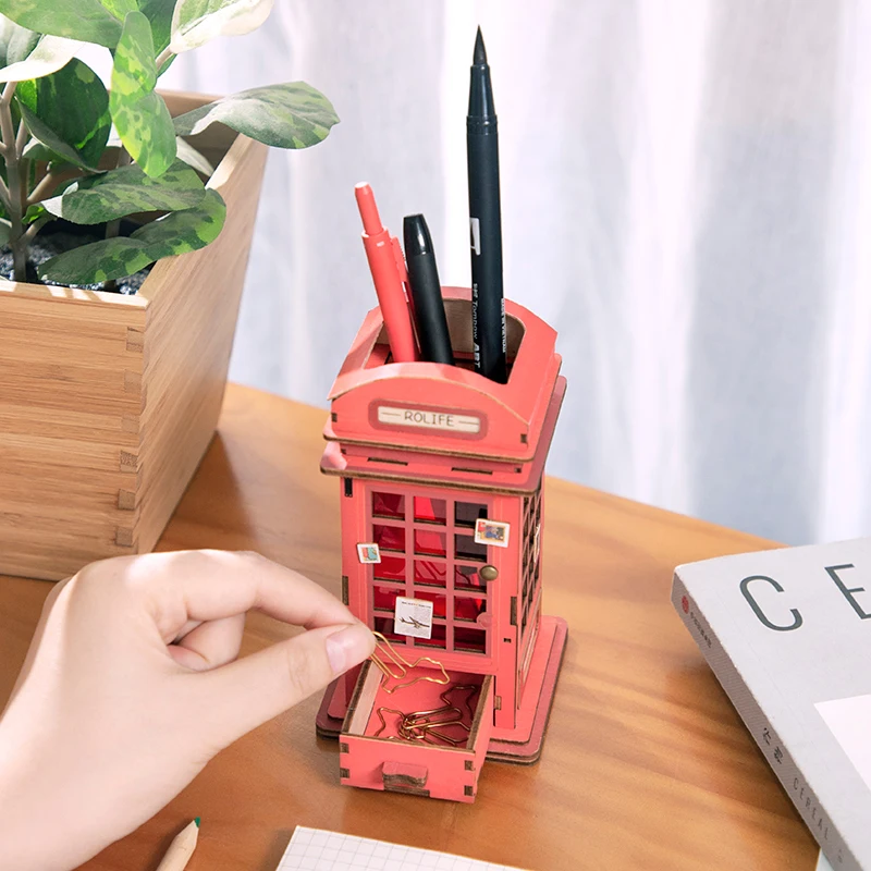 Rolife DIY коробка для салфеток Держатель для ручек коробка для карандашей настольная коробка для хранения для детей подарок для девочки