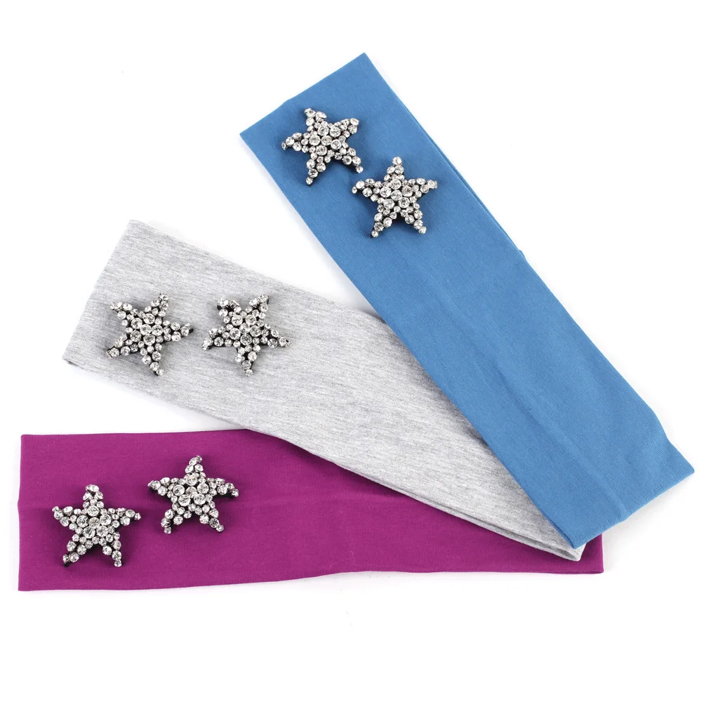 Geebro Женская повязка на голову модная Хрустальная Звезда Стразы для женщин