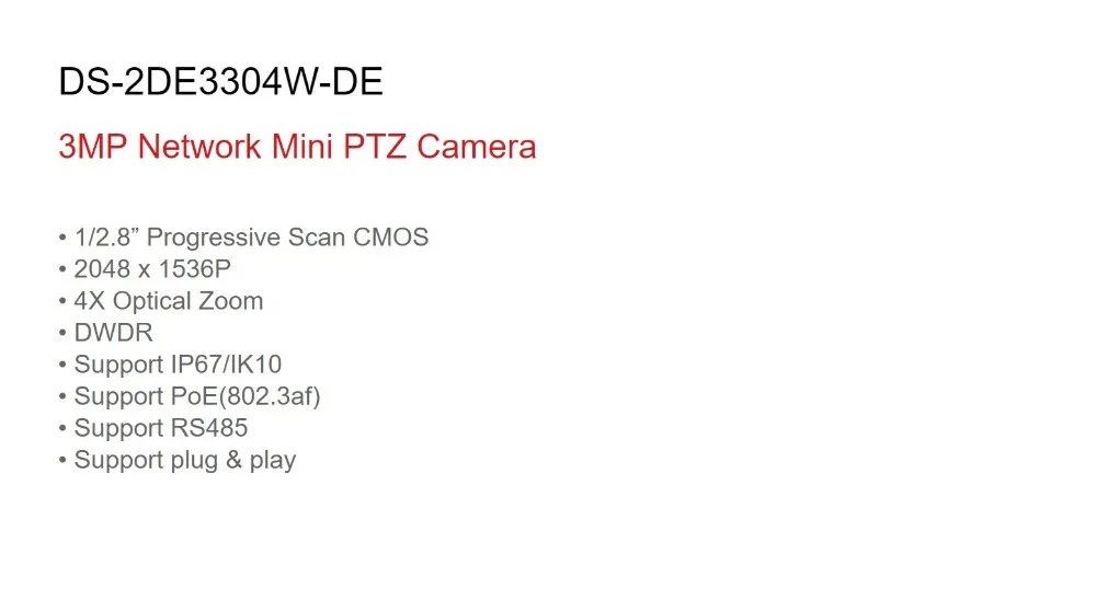Hikvision оригинальная DS-2DE3304W-DE 3MP Сеть мини PTZ камера POE 4X оптический зум 2,8-12 мм IP CCTV камера