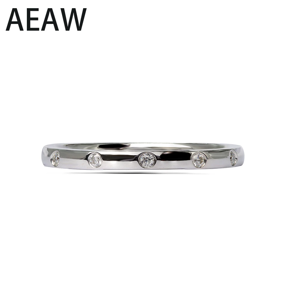 

18K White Gold Round Cut Moissanite Ring Engagement Band Match Ring for Women