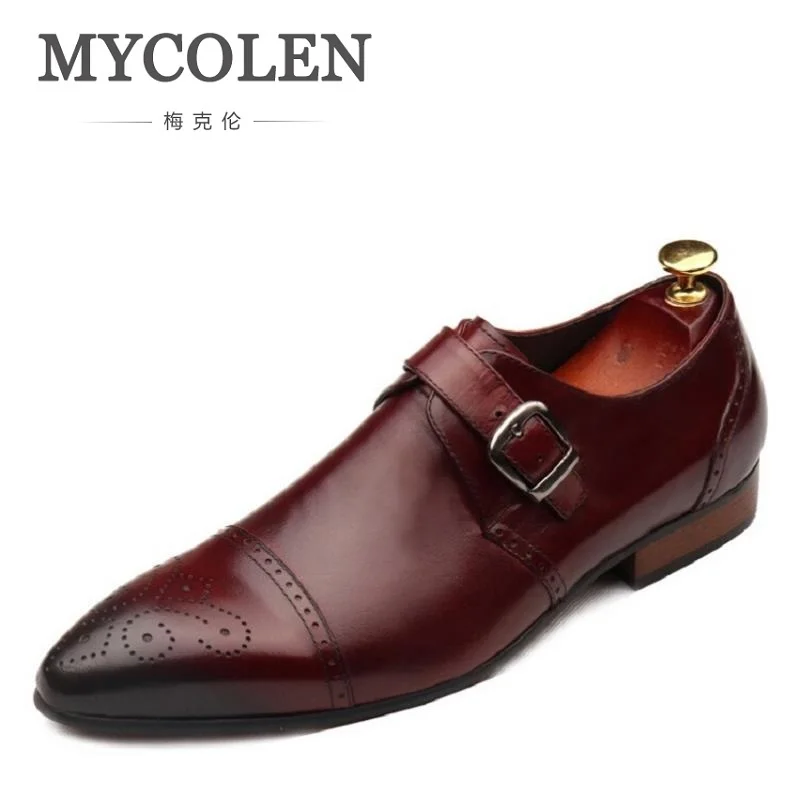MYCOLEN/Новинка Зимняя мужская обувь из натуральной кожи одна застежка мужские