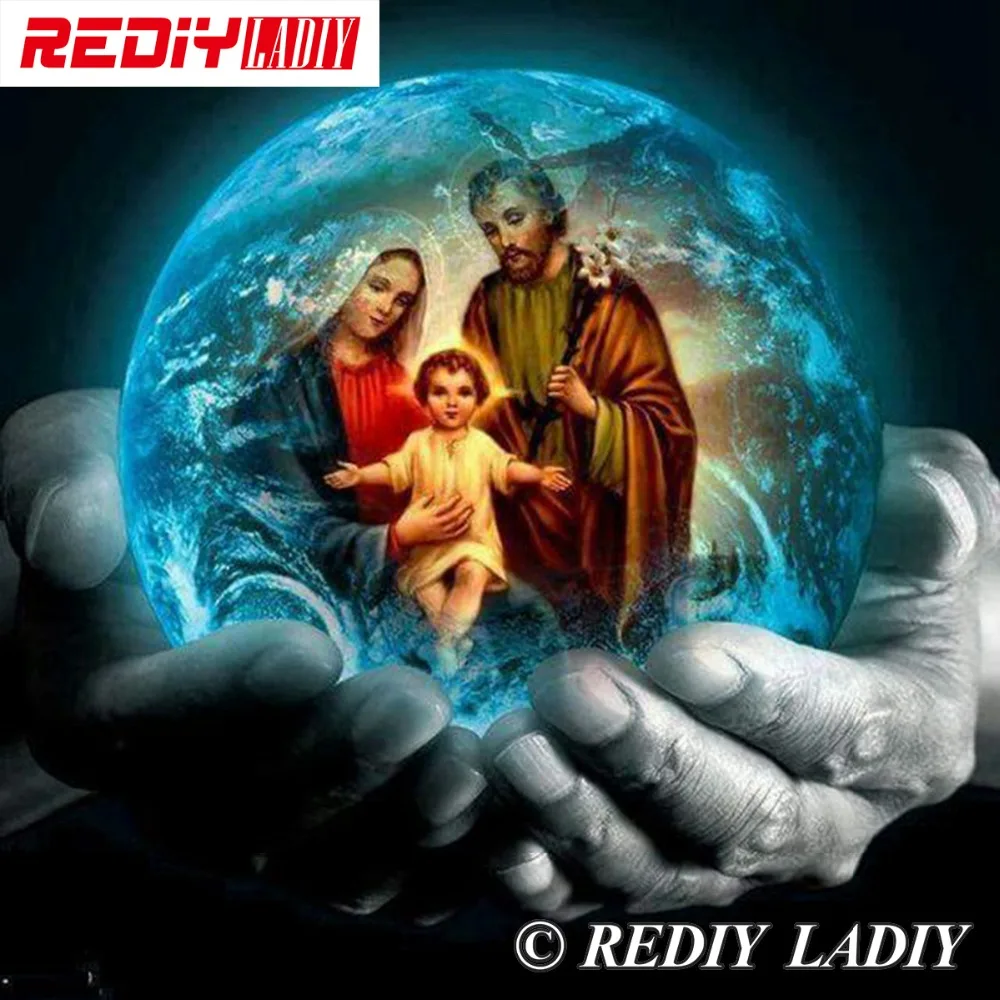 REDIY LADIY Алмазная вышивка Святой Семья земляной ручной Стразы узор рукоделие