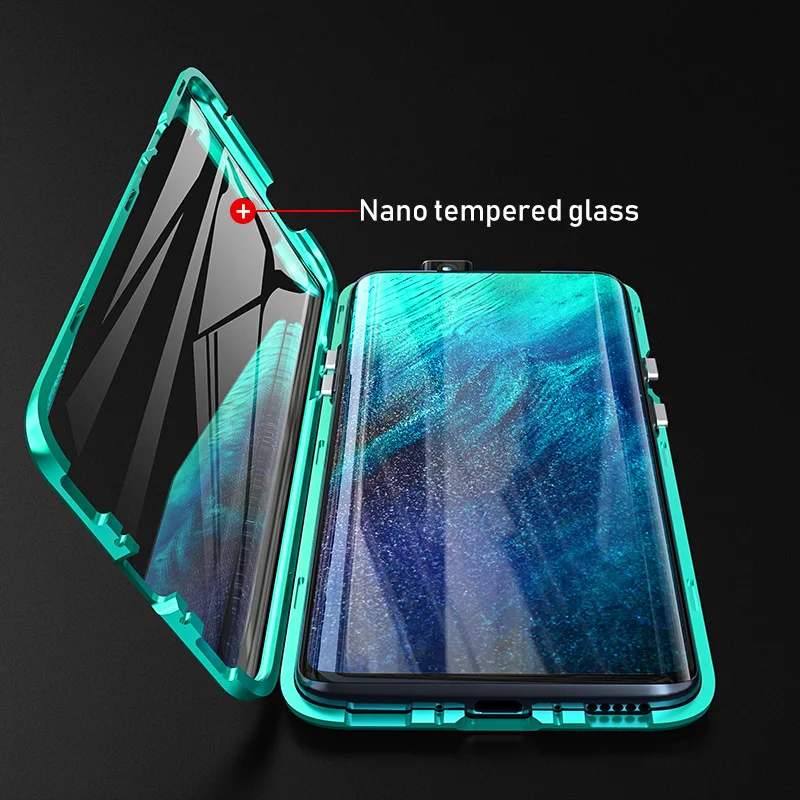 Защитный Магнитный чехол на весь корпус для Oneplus 7 Pro металлический бампер 360