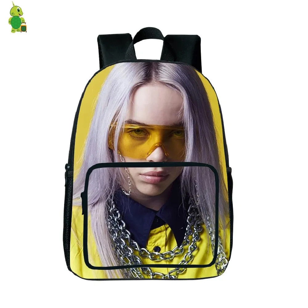 Billie Eilish рюкзак с принтом рок-звезды, школьный рюкзак для подростков, женщин, мужчин, повседневный рюкзак, модная дорожная сумка, водонепроницаемая сумка, подарок для вентилятора - Цвет: 1