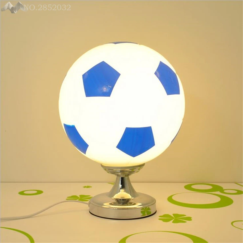 America Modern Glass Ball Table Lamps Soccer Desk Lights for Children Room Bedside Bedroom Decor Writing Reading Fixture | Освещение