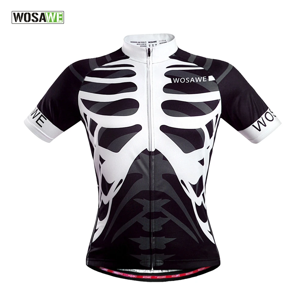 

Skeleton Cycling Jersey Polyester Quick Dry Short Sleeve Bike Mallot Ciclismo Hombre Verano