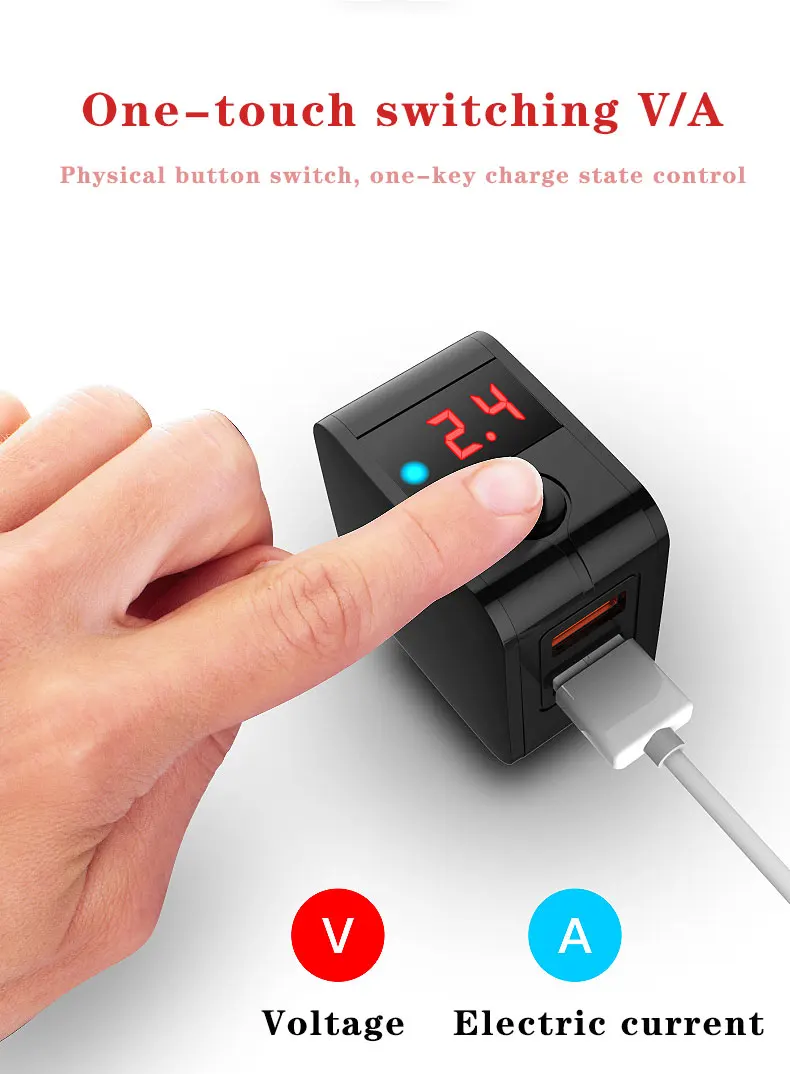 Светодиодный дисплей 2 USB зарядное устройство универсальное USB ЗУ для мобильного телефона быстрое зарядное устройство для iPhone samsung Xiaomi huawei 2.4A