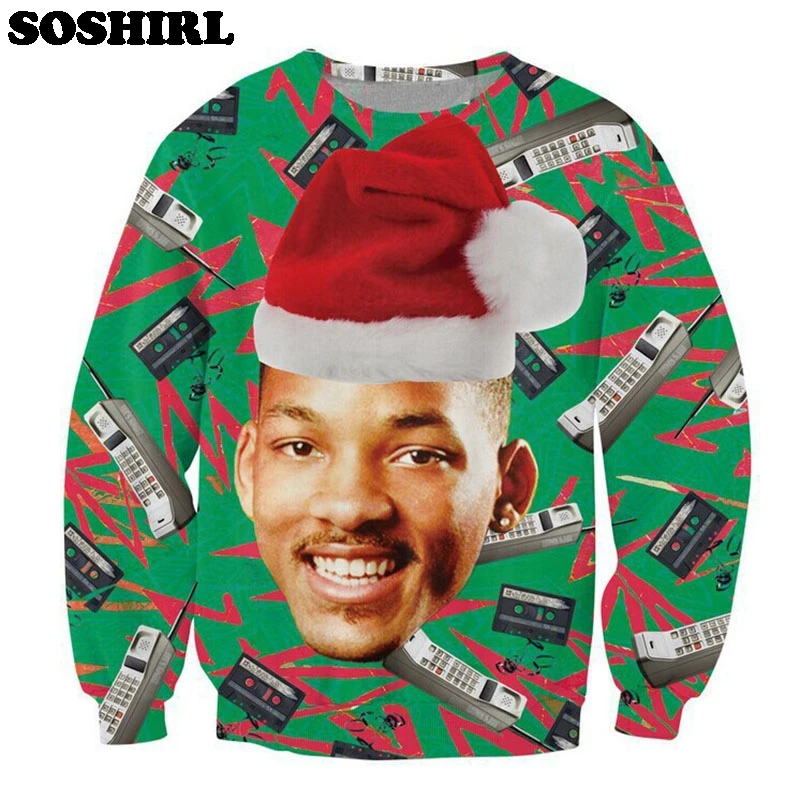 Повседневная Толстовка Свежий принц рождественский джемпер с вырезом под горло