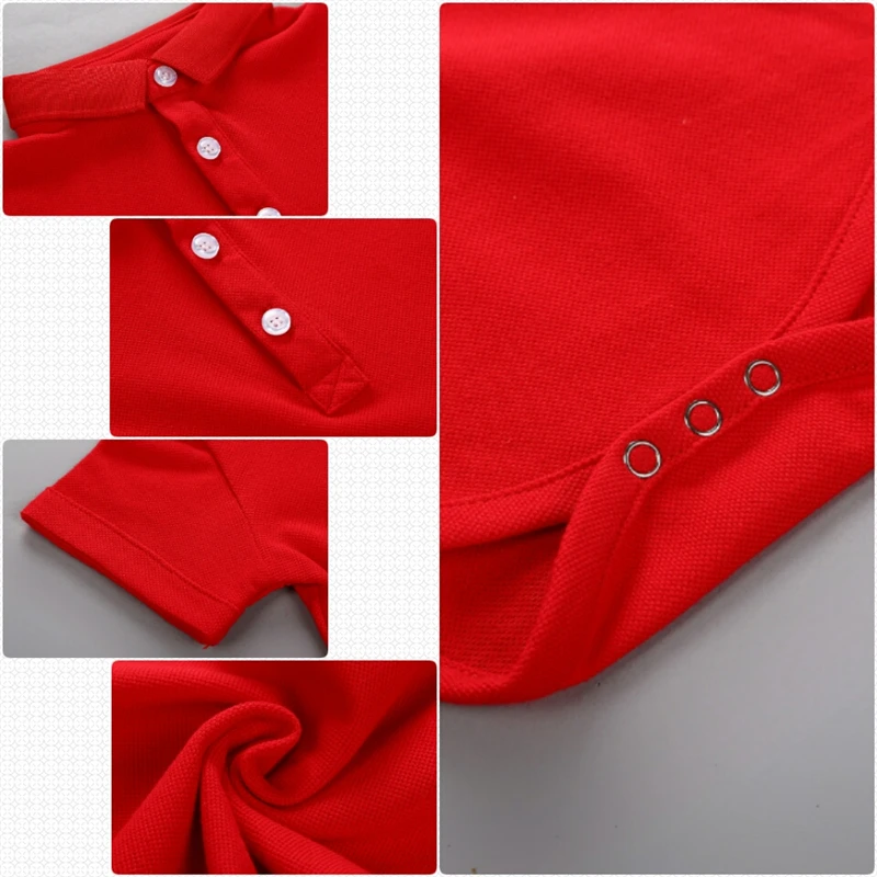 Летний хлопковый Детский комбинезон поло Однотонная рубашка с короткими