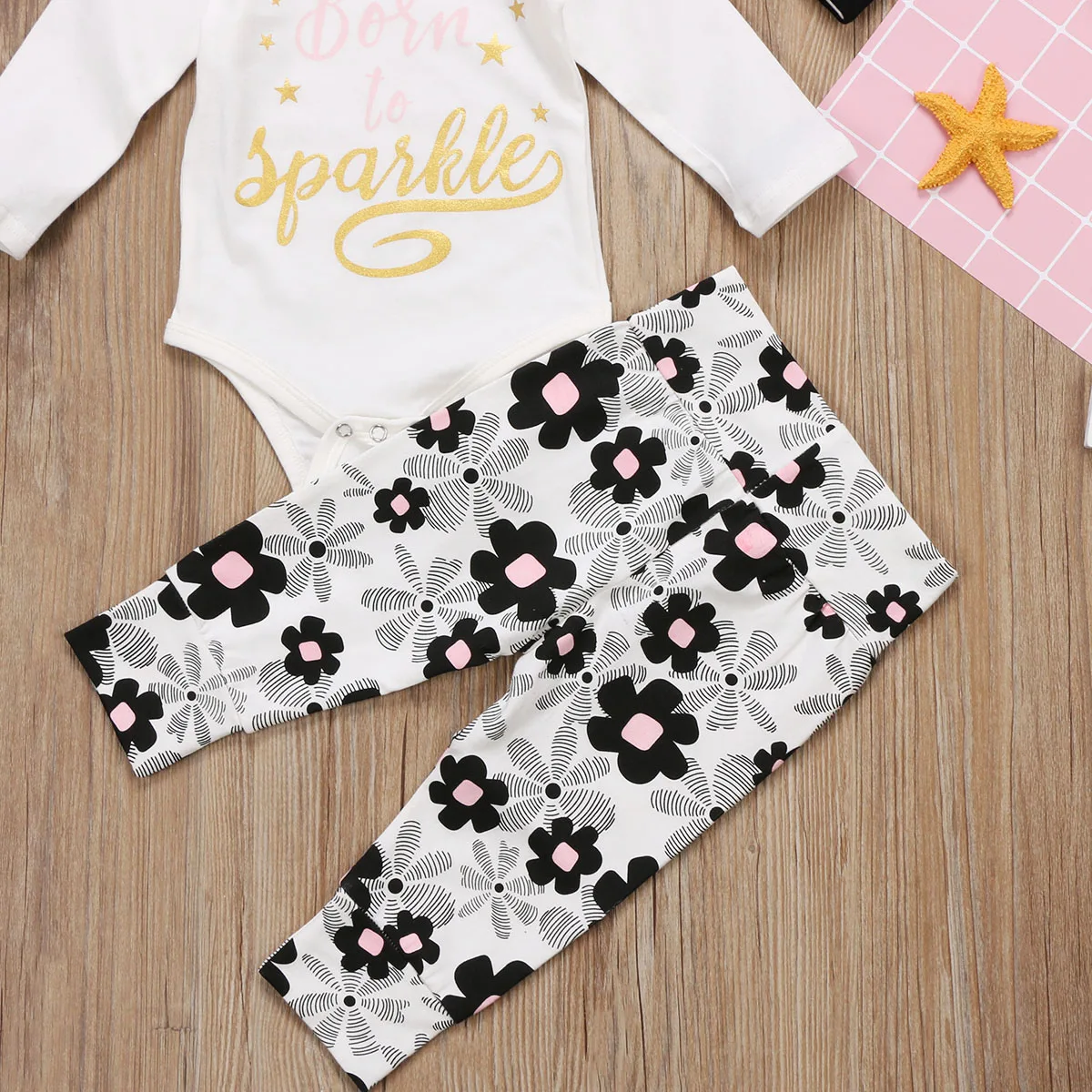 Милая Одежда для новорожденных мальчиков и девочек комбинезон с длинными