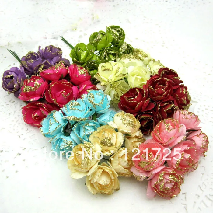 

Free shipping Azaleas artificial flower DIY handmade paper flower candy box accessories glass cake peony