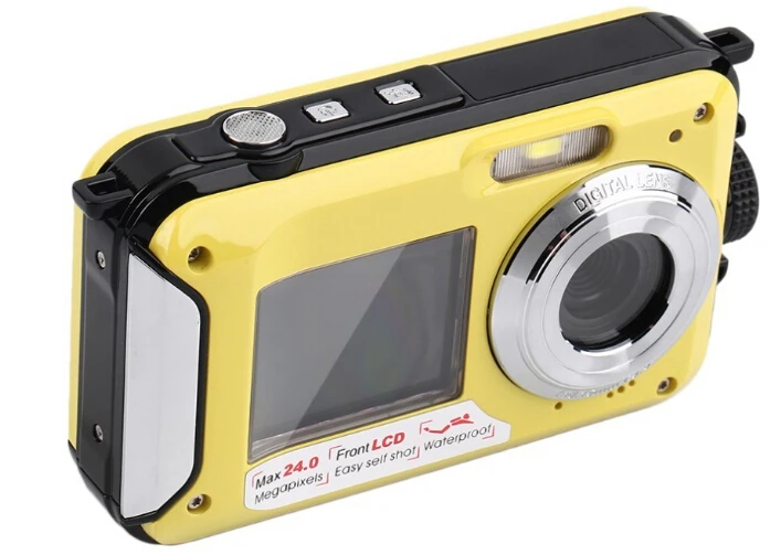 24MP двойные экраны Водонепроницаемая анти встряхивание цифровая камера (2 7 + 1 8