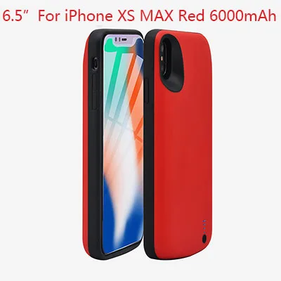 6.5 Red 50 шт./партия BRSUANG 5000-8000 мАч Внешнее зарядное устройство чехол Зарядное устройство Задний зажим Powerbank для iPhone XS MAX X XR 8 7 Plus 6 S Plus - Цвет: 6.5 Red