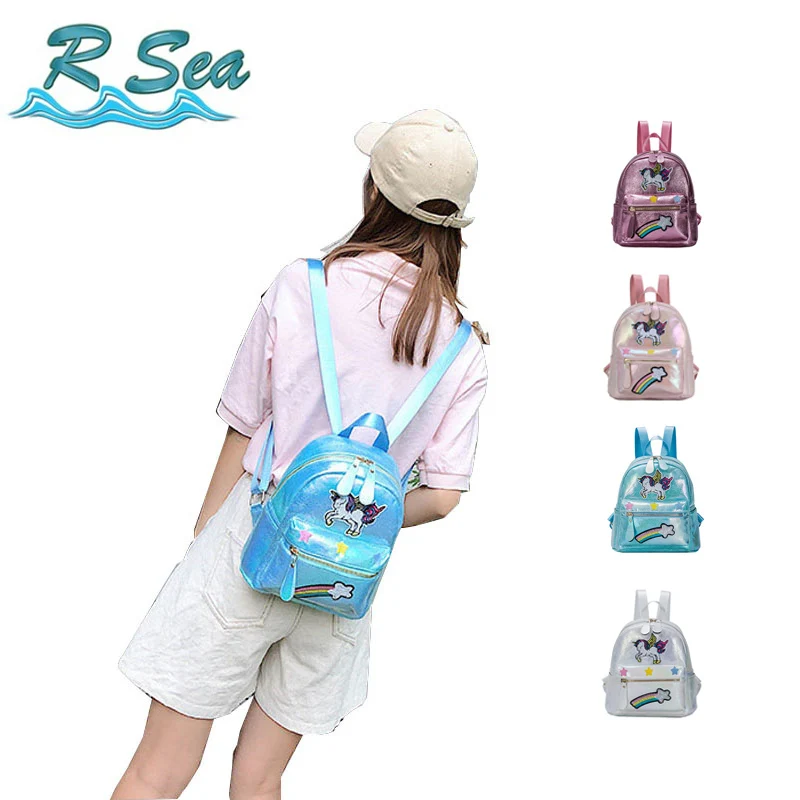 милый единорог рюкзак женщин покупки девушки косметические модные сумки