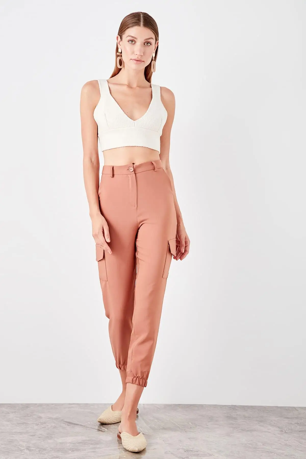 Trendyol Camel Side Pocket Detail Pants TWOSS19PL0138 | Женская одежда