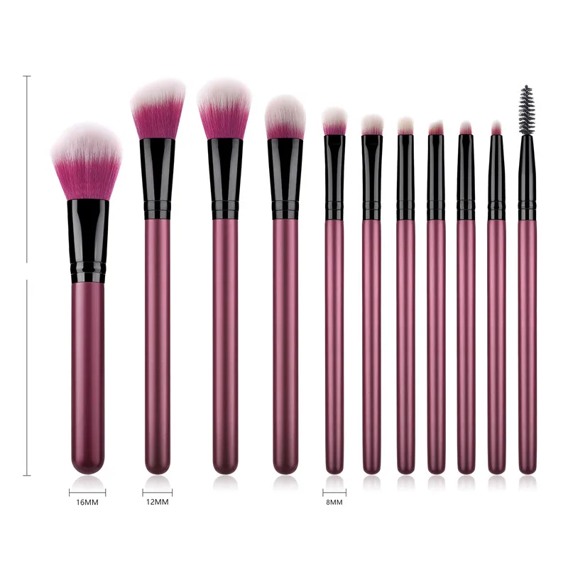 11Pcs Makeup Brushes Set Claret Red wood Handle Blush Foundation Concealer Eyeshadow Applicator Flame Micro Make up Brush T11013 | Красота и
