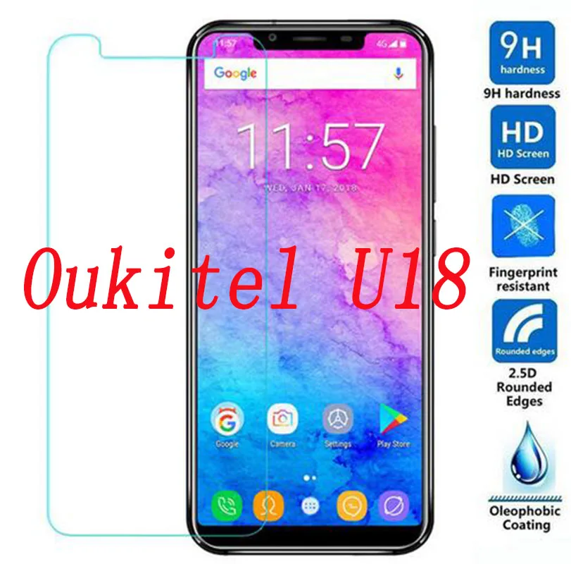 Закаленное стекло 9H для смартфона Oukitel U18 2 шт. защитная пленка экрана