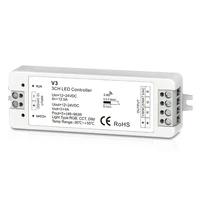 led 2 4ghz rf wireless receiver 3 channel rgb controller constant voltage dc 12v 24v input4a3ch output led dimmer cct rgb