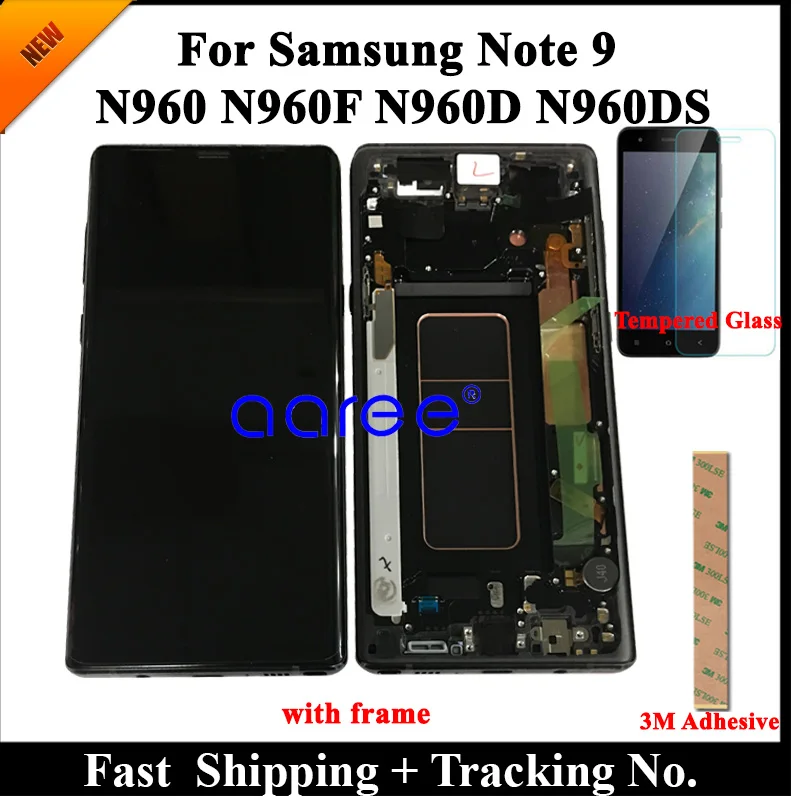100% супер AMOLED ЖК экран для Samsung Note 9 LCD N960F с сенсорным дигитайзером в сборе|Экраны