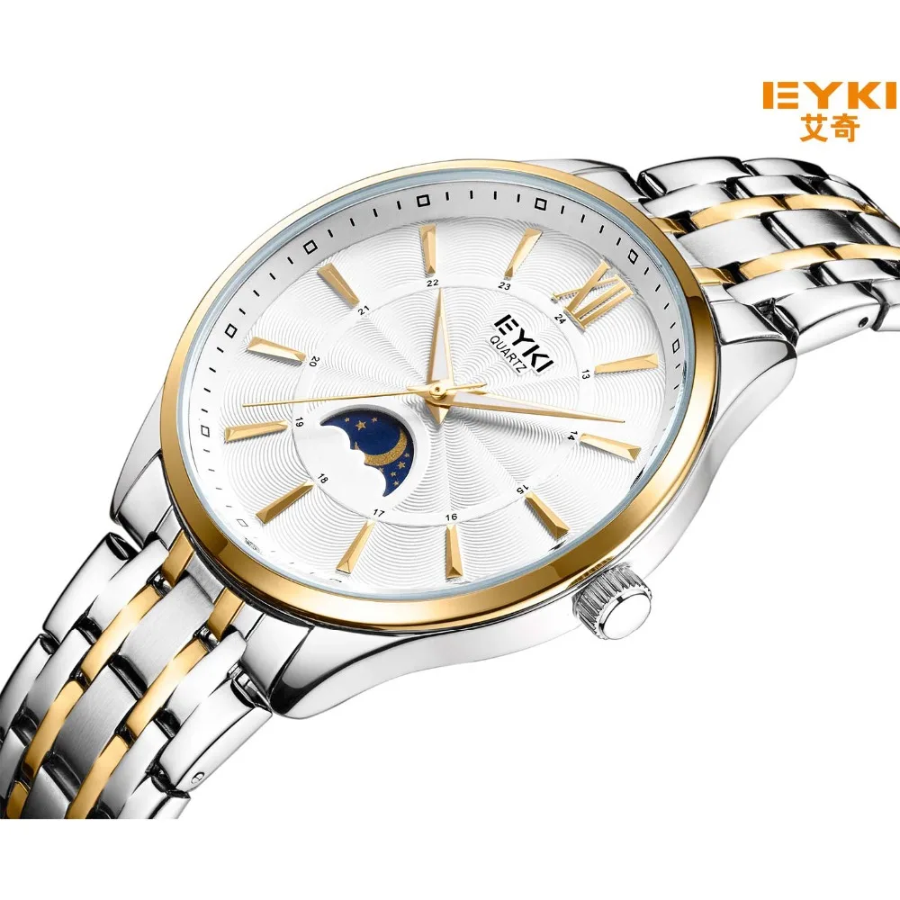 Часы EYKI мужские кварцевые из нержавеющей стали|moon and star|watch brand menwatch men |