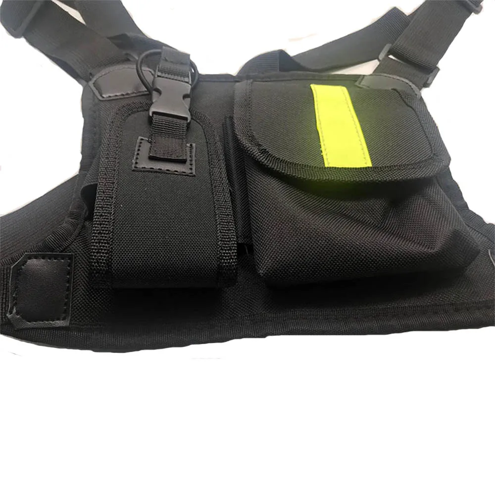 Bright Green Radio Chest Harness Chest Front Pack Pouch Holster Vest Rig Carry Case for Two Way Radio Walkie Talkie