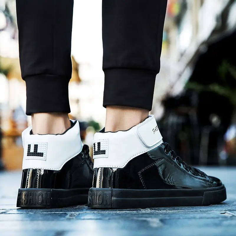 Comecore PU кожаная спортивная обувь мужские кроссовки Мужская Беговая высокие Sepatu Pria