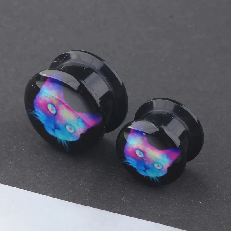 Фшион акриловые спиральные конусные туннели красочные кошачьи ушные носилки