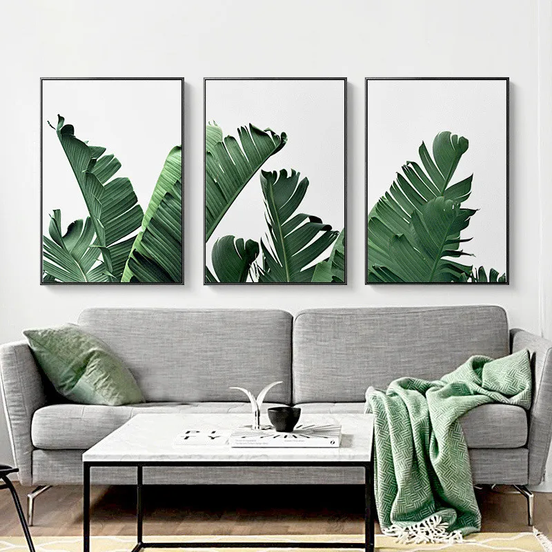 Tropical Plants Canvas Painting Wall Art Print Green Leaves Pictures For Living Room decoracion Nordic Posters Frameless | Дом и сад