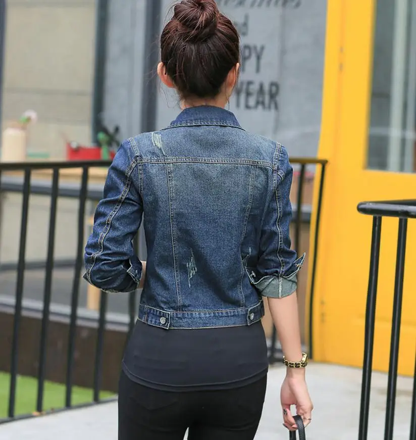 2020 Осенняя джинсовая куртка женская модная повседневная тонкая короткая