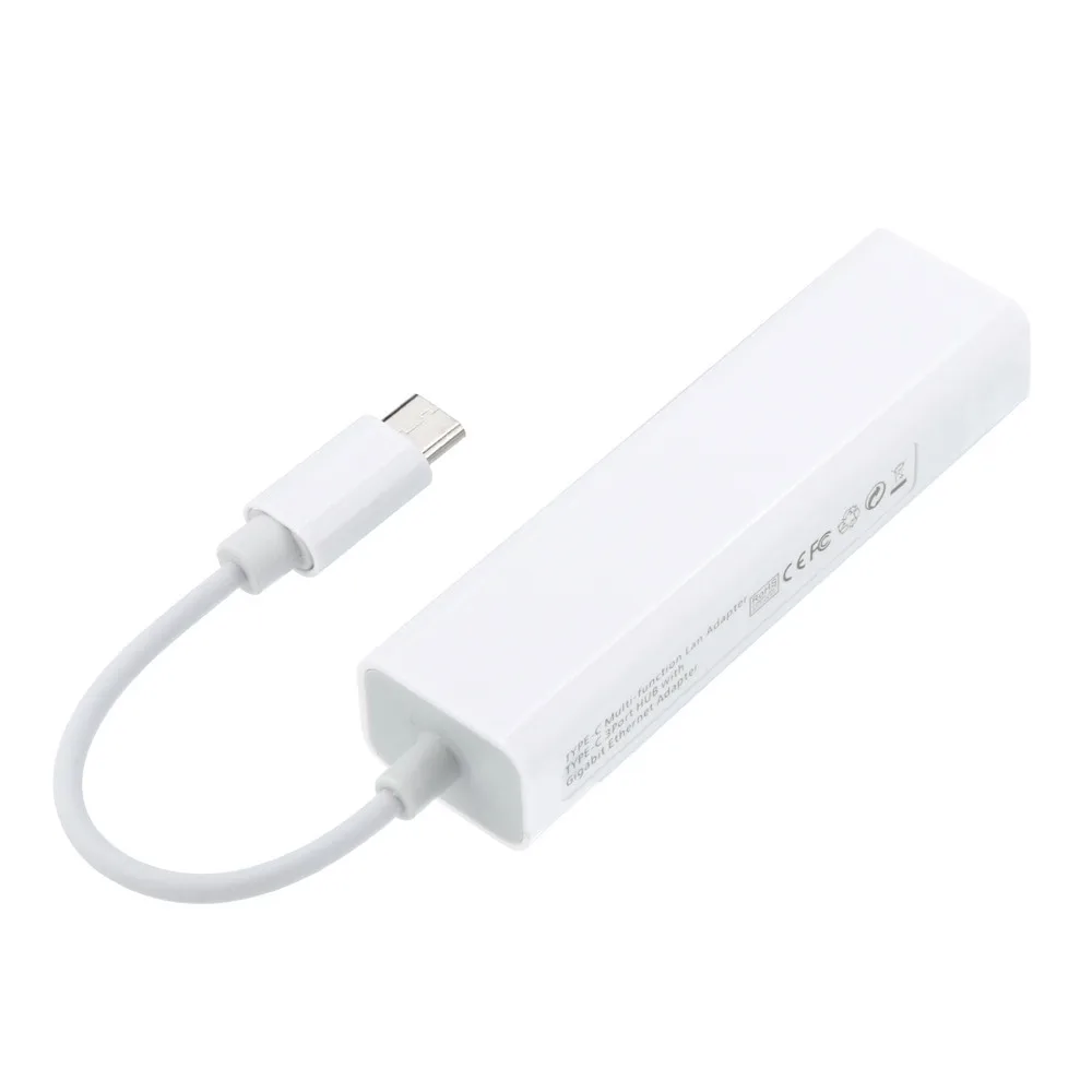 Сетевой Кабель адаптер для LAN RJ45 Ethernet 3 порта USB 2 0 папа Type C [USB C] мульти 66
