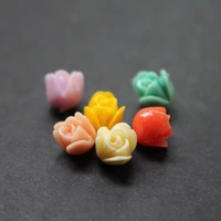 20pcslot 7mm artificial coral tulips flower beads color cabochon mix color fashion beads for jewelry making diy accessoires