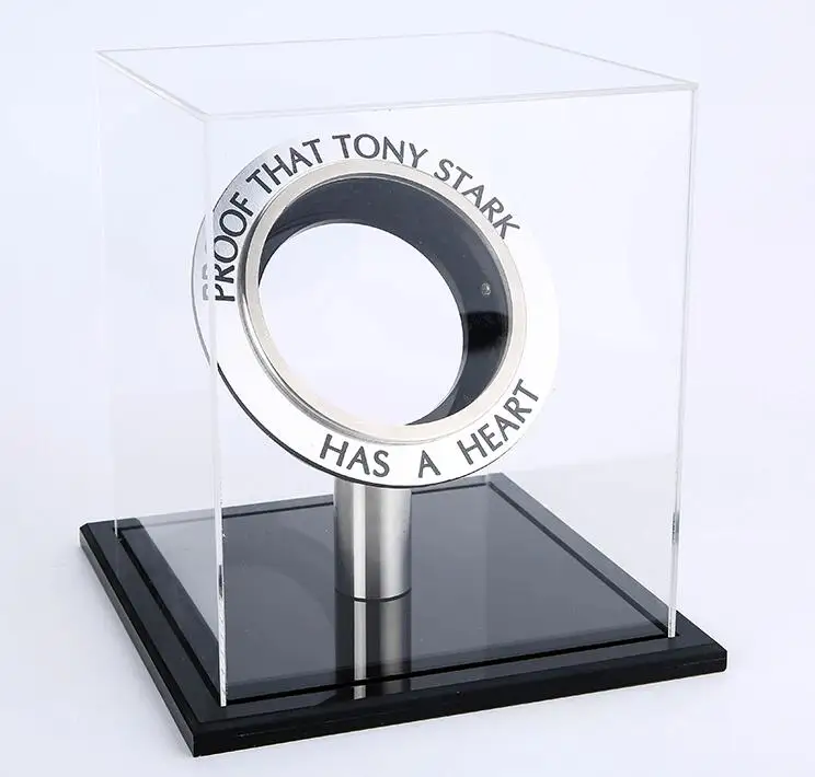 Display Box Show cas LED Avengers 1:1 Scale Iron Man Arc Reactor Core Tony Stark Heart Model With Led Light Figure Gift DIY Need To Assemble MK1 Reac - Цвет: Display Box Show cas