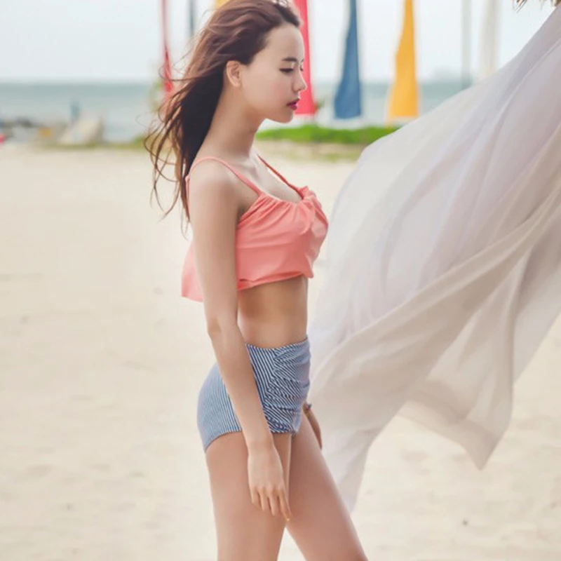 2017 сексуальный купальник с высокой талией Женский винтажный комплект бикини