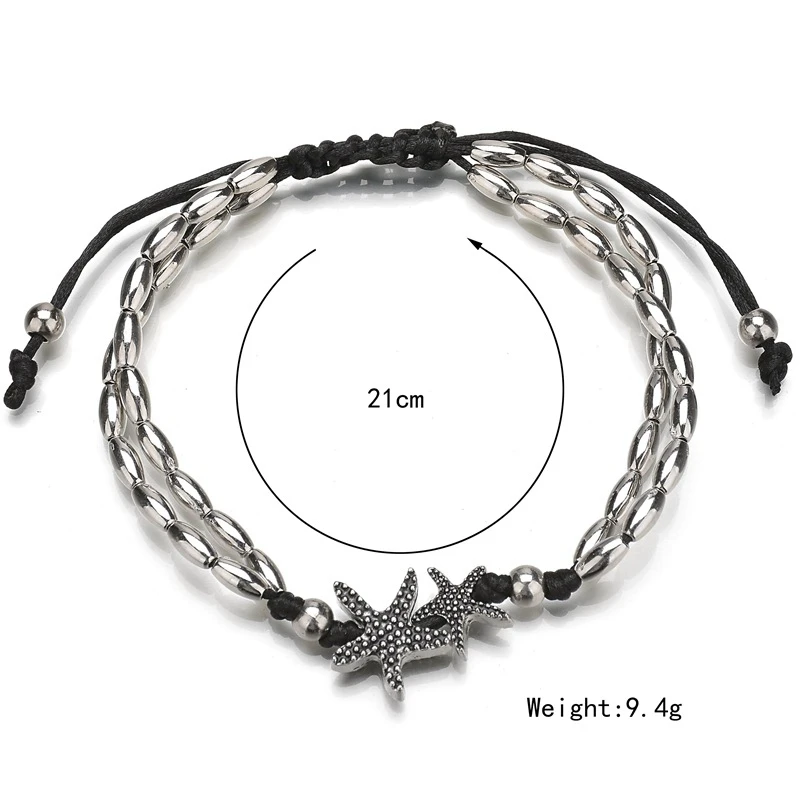 Винтаж Jewelry аксессуары Для женщин мода лето Мода кожаный шнур подвеска браслет