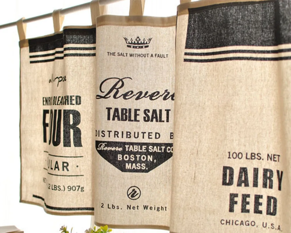 Современные черно белые полузанавески FUYA в минималистичном стиле для кухни