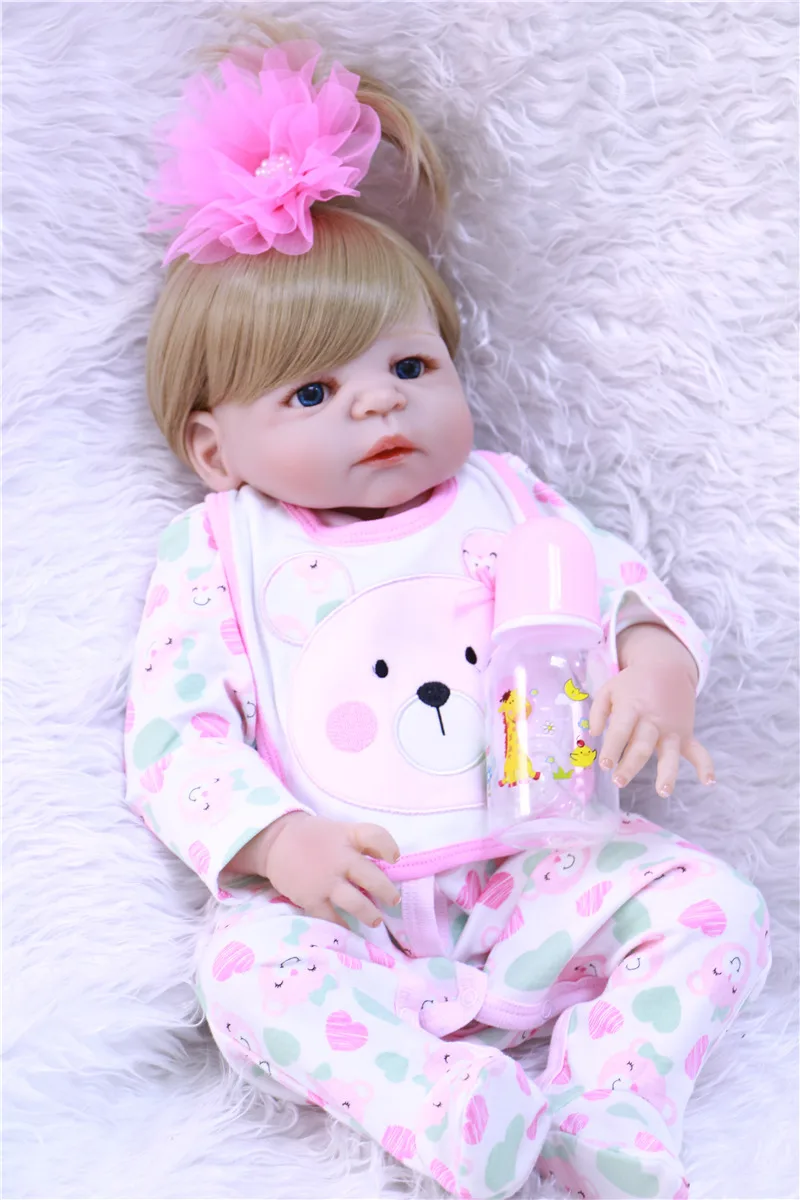 22-23 дюйма 55-57 см Bebe Reborn Baby Doll Мягкая силиконовая игрушка для мальчиков и девочек
