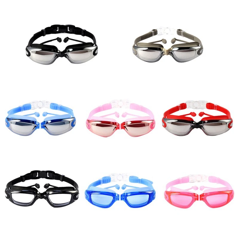 

2019 Nieuwe Zwembril Bril Groot Frame Plating Waterdicht anti-condens Zwemmen Bril met Mirrored Coating Uv-bescherming NEW