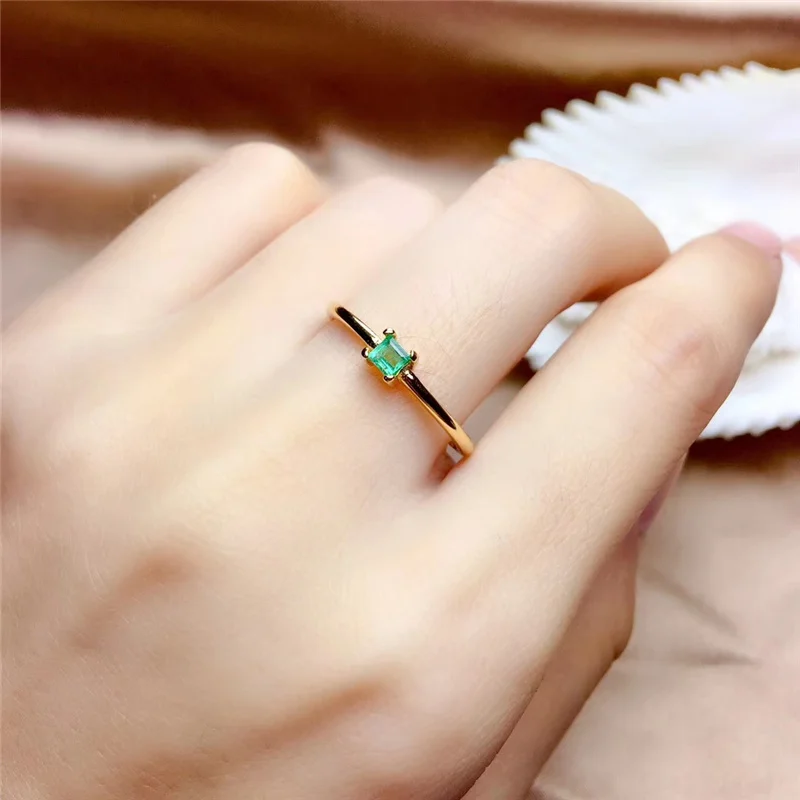 Женские кольца PROCOGEM из серебра 925 пробы с натуральным изумрудом|Кольца| |