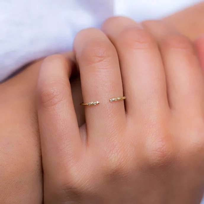Минималистичный стиль универсальное 18k Золотое кольцо с шипами стекируемые