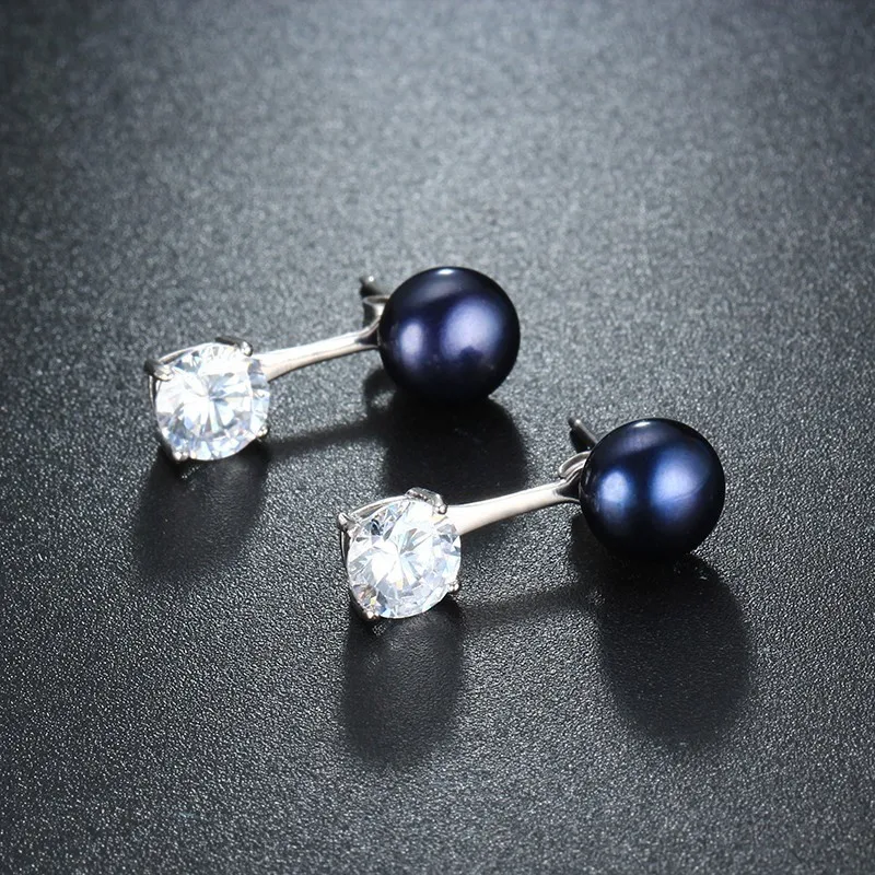

HENGSHENG Real Natural Pearl Women Earring,Dangle Earring Fine Jewelry,Bread Round Pearl with 925 Silver Earring,Wedding Earring